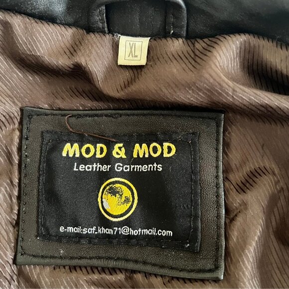 Mod & Mod Brown Leather Car Coat - Picture 7 of 8